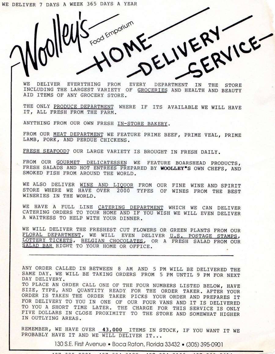 03 10 1984   Woolley's Delivery Flyer
